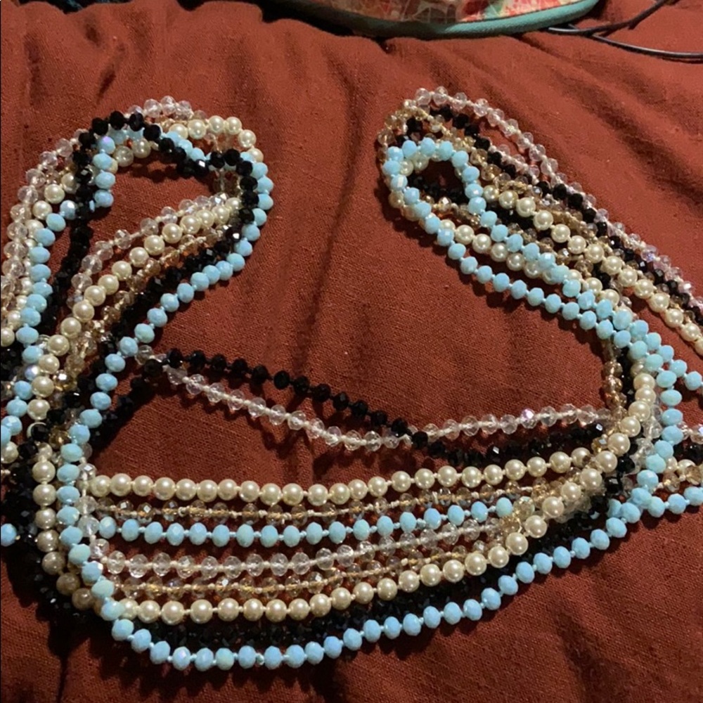 Long beaded necklaces